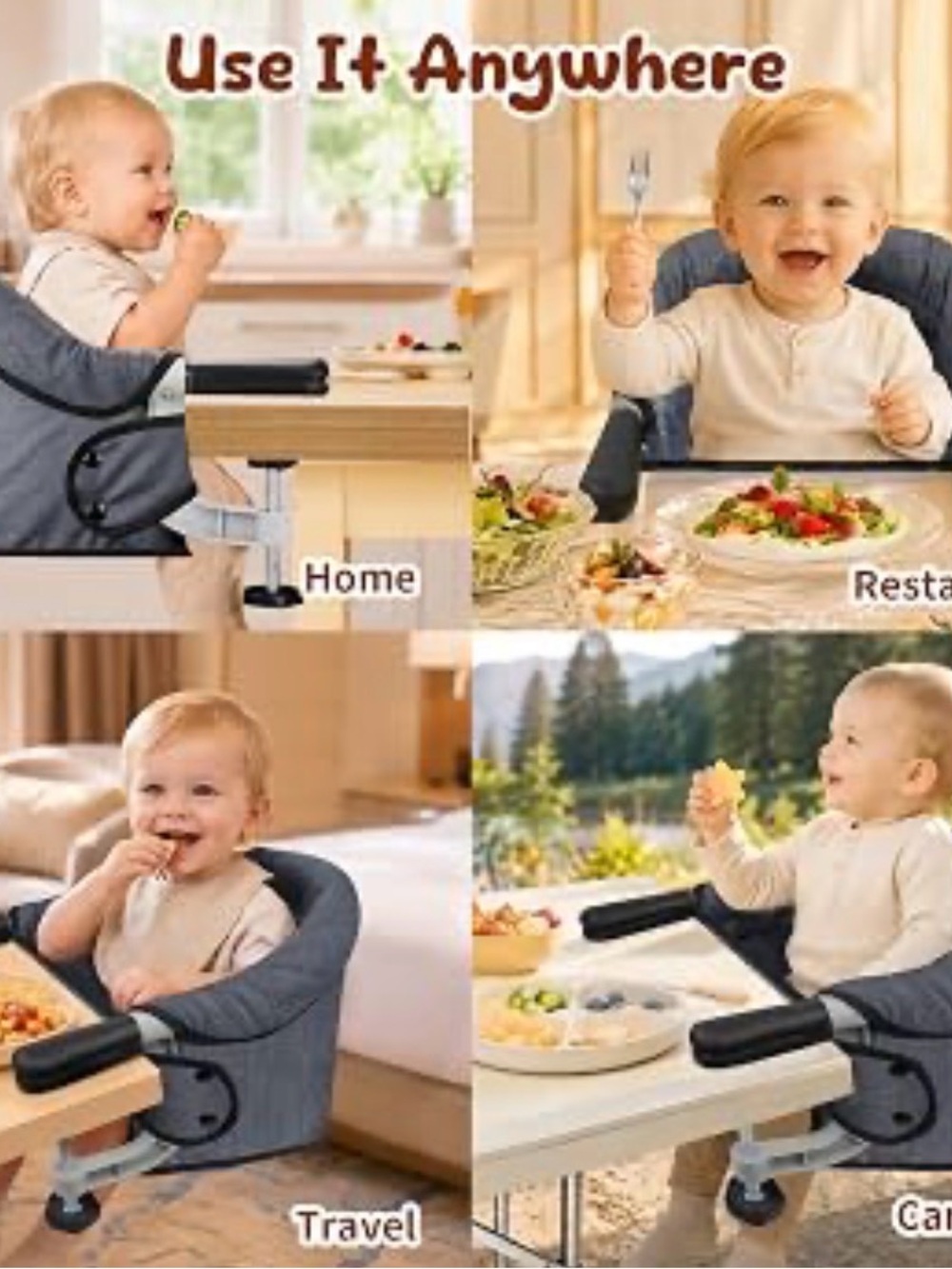 NEW Lulunemo Portable Hook-On High Chair – Foldable Baby Table Seat